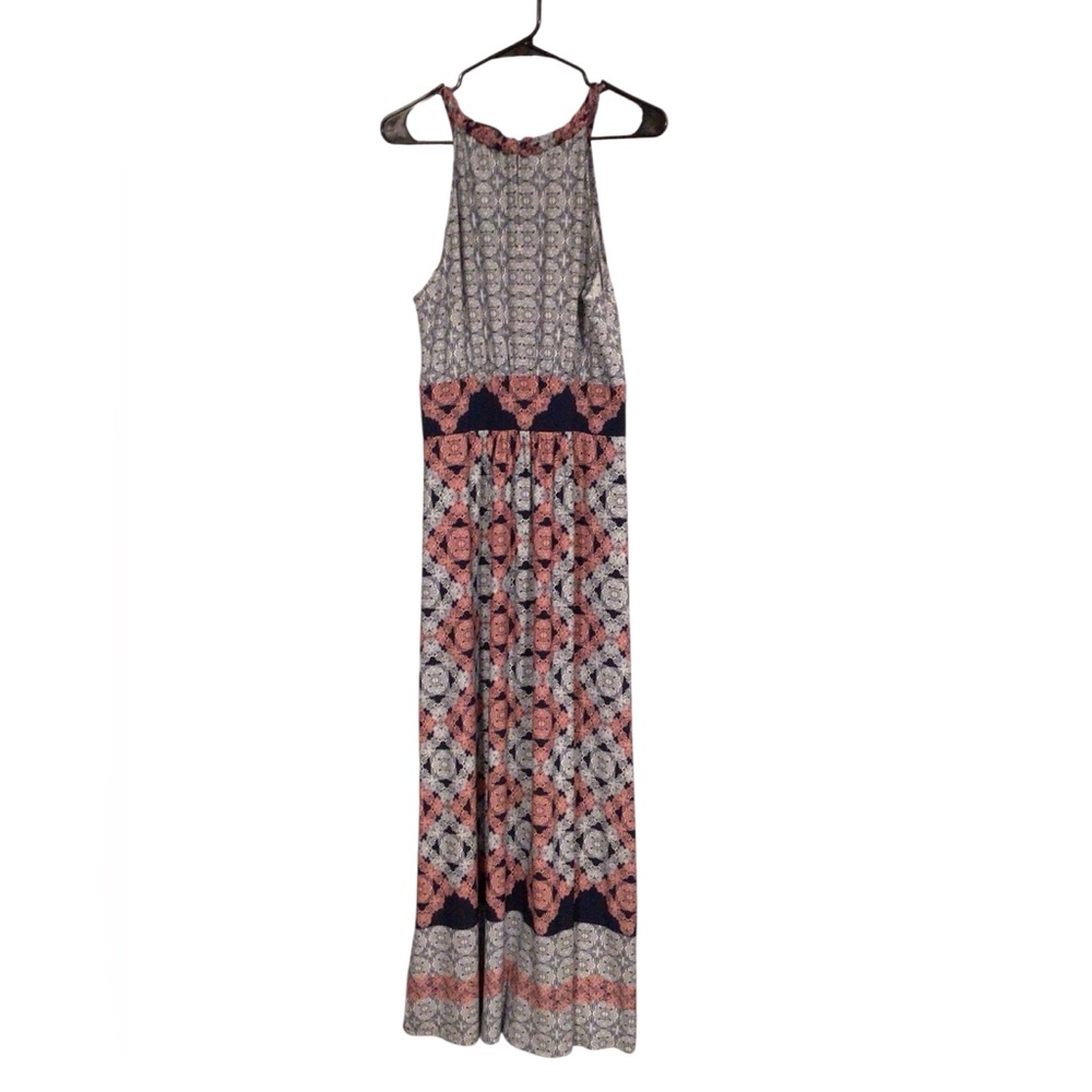 Wisp Dress Black Pink Women's Long Maxi Dress Geometric Halter Neck Size 14 - Picture 4 of 4